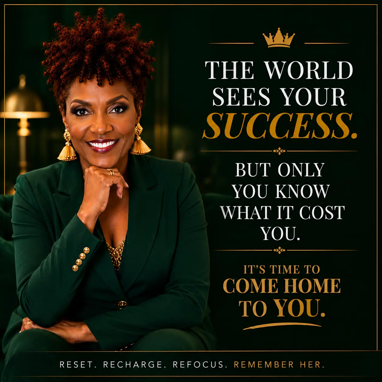 Quote graphic: The world sees your success, but only you know what it cost you.